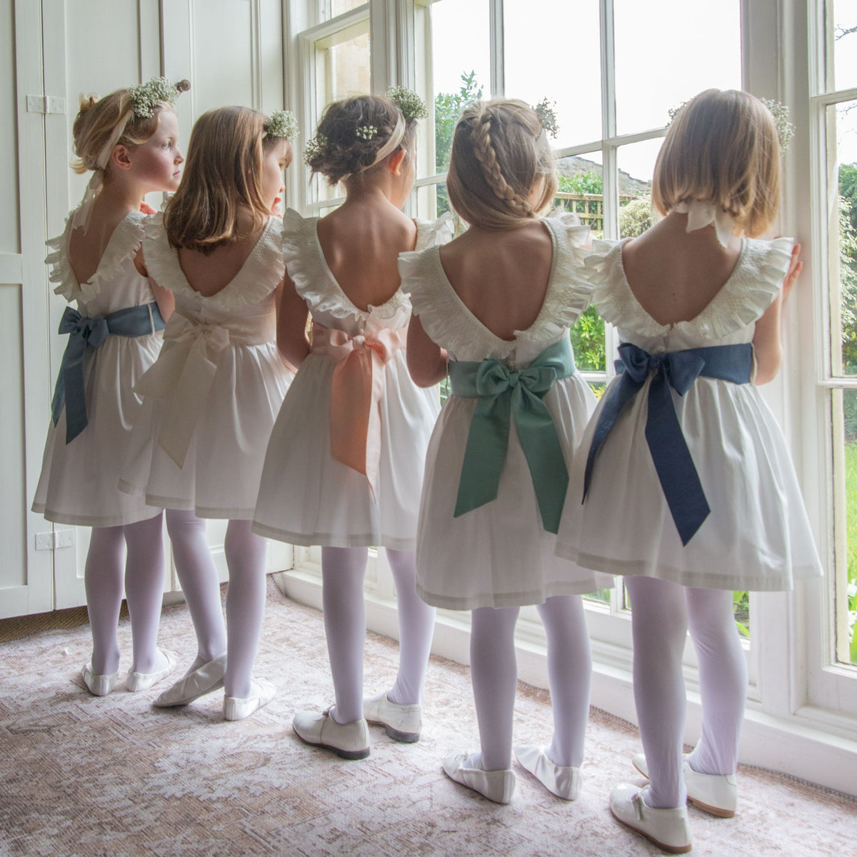Grace Dress Pearl Hand Smocking Silk Sash