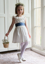 Grace Dress with Pearl Hand Smocking and Silk Sash