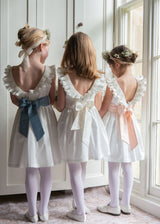 Grace Dress with Pearl Hand Smocking and Silk Sash