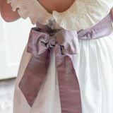 Grace Dress with Pearl Hand Smocking and Silk Sash