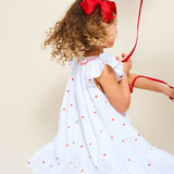 Indira Dress Love Is In the Air Plumetti with Big Love Hand Smocking
