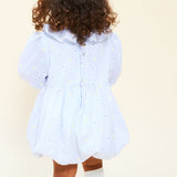 1-2y Jane Austen Romper Daisy Stripe with Lemon Sherbet Hand Smocking