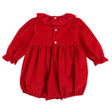 Jane Austen Romper Scarlett Needlecord with Tie a Ribbon In It Hand Smocking