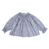 Joan of Arc Blouse with Blue For You Hand Smocking made with Organic Liberty Claire Aude Fabric