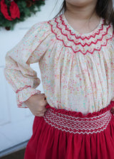 Joan of Arc Blouse with North Star Hand Smocking made with Liberty Adelajda Fabric