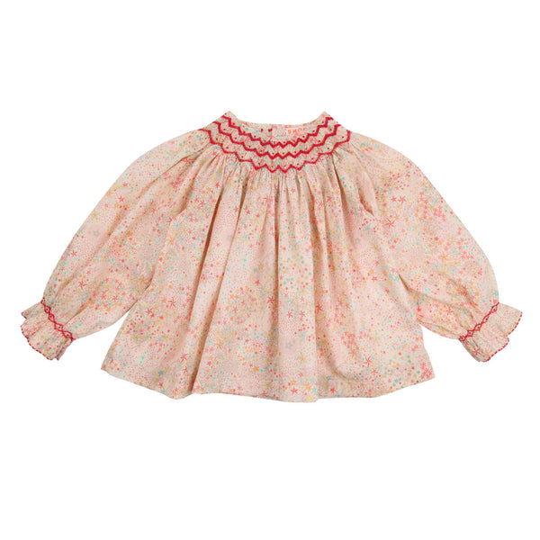 Joan of Arc Blouse with North Star Hand Smocking made with Liberty Adelajda Fabric