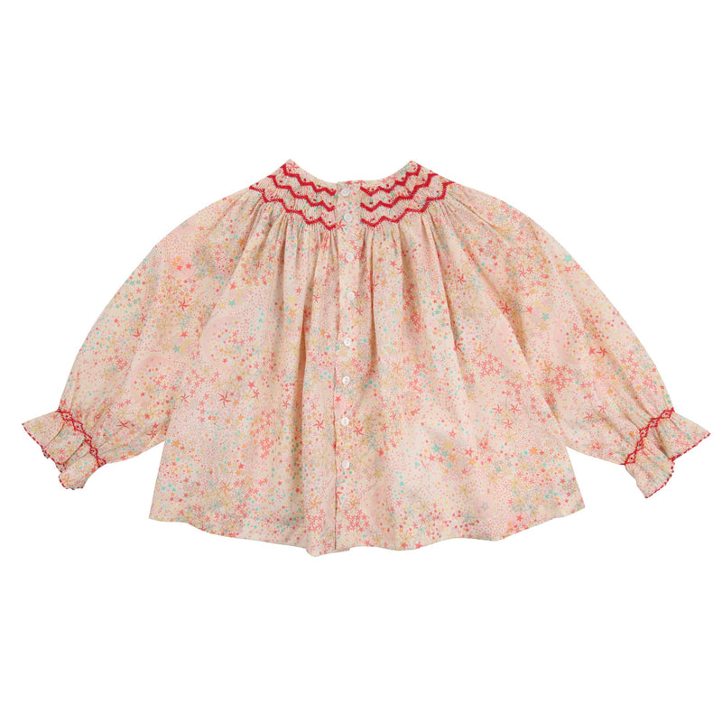 Joan of Arc Blouse with North Star Hand Smocking made with Liberty Adelajda Fabric