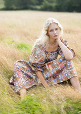 Josefine Butler Women's Dress Foxglove Fiesta with Vanilla Hand Smocking