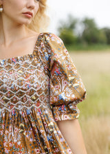 Josefine Butler Women's Dress Foxglove Fiesta with Vanilla Hand Smocking