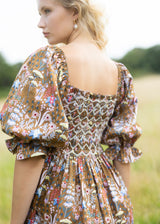Josefine Butler Women's Dress Foxglove Fiesta with Vanilla Hand Smocking