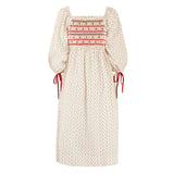 Josefine Butler Dress Bonne Maman Cotton with Cherry Bakewell Hand Smocking