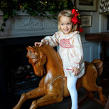 Kahlo Dress with Red Velvet Hand Smocking made with Liberty Adelajda Fabric