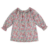 Kahlo Dress with Rhubarb Hand Smocking made with Liberty Poppies and Daisies Fabric