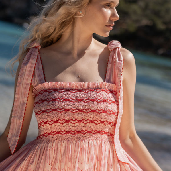 Grace Hopper Dress Love Heart Weave with I Heart You Hand Smocking