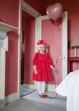 Margaret Graham Dress Letterbox Pop Needlecord with Candy Swirl Hand Smocking