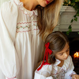 Memo Press x Smock London Women's Nightingale Dress Moonstone with Garland Hand Smocking