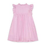 Mirabai Dress Raspberry Stripe Seersucker with Cool-Ade Hand Smocking