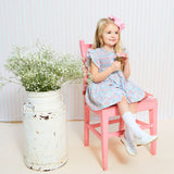 Mirabai Dress made with Summer Meadow Hand Smocking made with Liberty Annabella