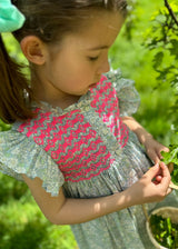 1-2y Mirabai Dress with Barbilicious Hand Smocking made with Liberty Alice W