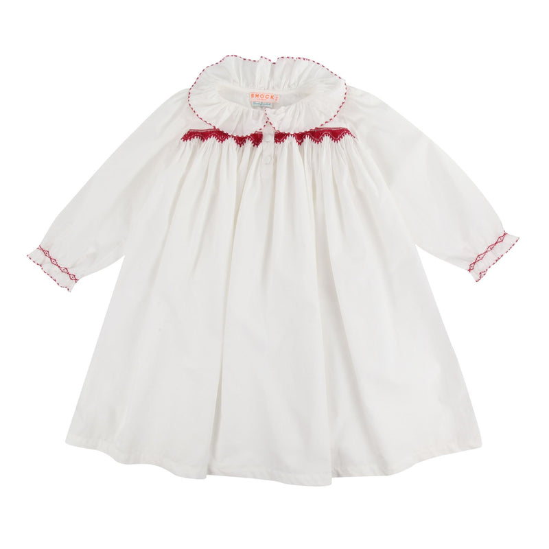 Nightingale Dress Moonstone with Antique Lace Hand Smocking