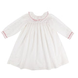 Nightingale Dress Moonstone with Antique Lace Hand Smocking