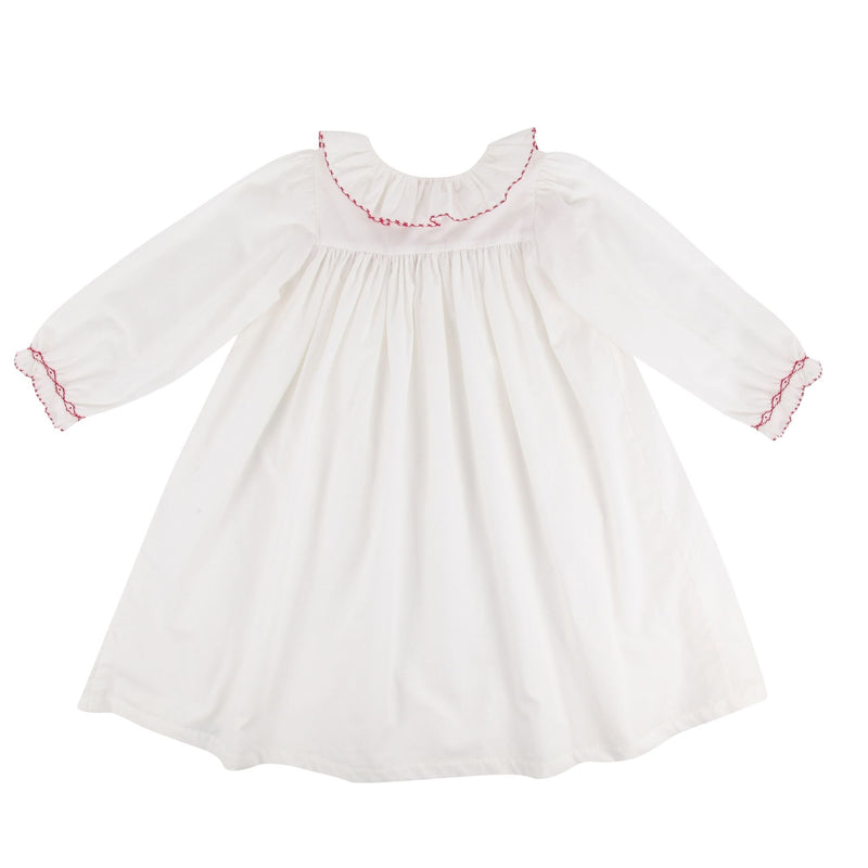 Nightingale Dress Moonstone with Antique Lace Hand Smocking