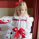 Nightingale Dress Moonstone with Antique Lace Hand Smocking