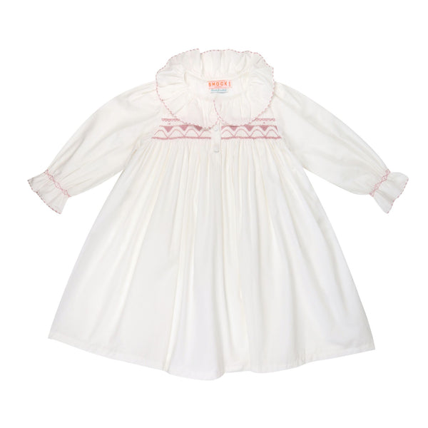 Nightingale Girl's Dress Moonstone with Kir Royale Hand Smocking