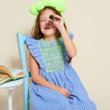 Pavlova Dress Gustavian Gingham with Lemon Drop Hand Smocking