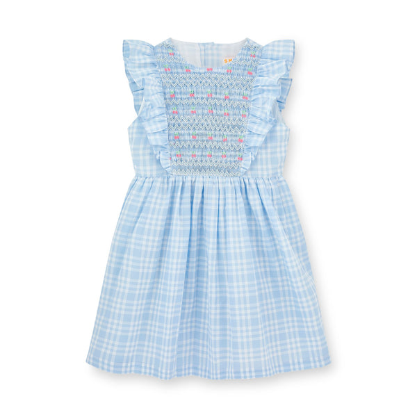 Pavlova Dress Seaside Check with Cherries Hand Smocking