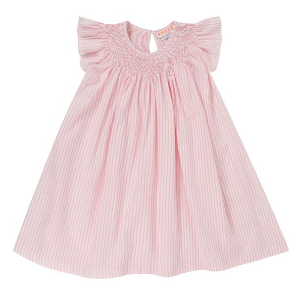 1-2y Queen Elizabeth Girl's Dress Seashell Stripe Cotton with Sugar and Spice Hand Smocking