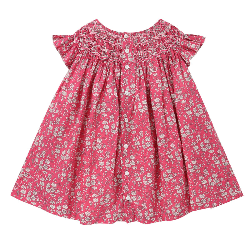 2-3 & 4-6y Queen Victoria Dress with Watermelon High Hand Smocking made with Liberty Capel Fabric