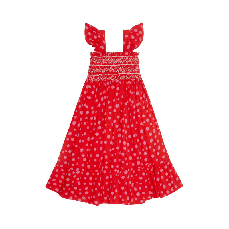 Rachel Carson Dress Funky Dalmatian with Jammy Dodger Hand Smocking