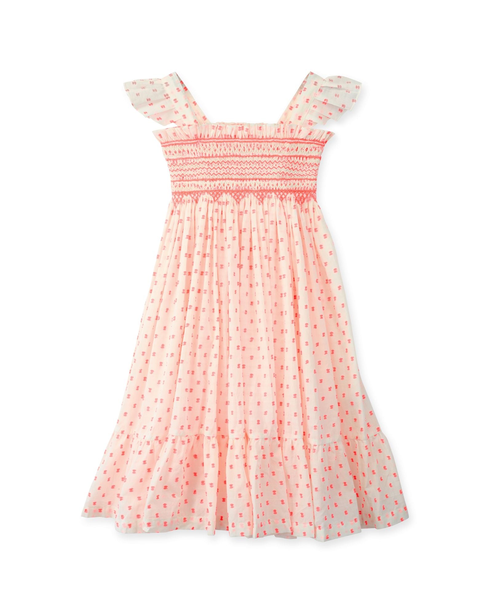 Rachel Carson Girls Dress Pack a Punch Plumetti with Big Top Hand Smocking