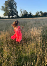 Rachel Carson Girls Dress Coral Dreams Organdie with Chantilly Hand Smocking