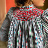 Scholl Women's Blouse Channel 4 Grid with Red or Dead Hand Smocking Edition 16