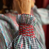 Scholl Women's Blouse Channel 4 Grid with Red or Dead Hand Smocking Edition 16