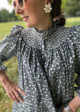 Scholl Women's Blouse Ditsy Blooms Cotton Lawn with Cowslip Hand Smocking Edition 13