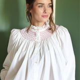 Scholl Women's Blouse White with Kir Royale Hand Smocking Edition 19
