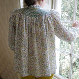 Scholl Women's Blouse with Evergreen Hand Smocking made with Liberty Field Flowers Edition 15