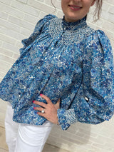 Scholl Blouse with White Horses Hand Smocking Made With Liberty Margaret Annie Edition 42