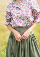 Small Shelley Blouse with Copper Beach Hand Smocking made with Liberty Swirling Petals Edition 5