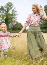 Small Shelley Blouse with Copper Beach Hand Smocking made with Liberty Swirling Petals Edition 5