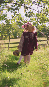 Elizabeth Blackwell Dress with Rhubarb Crumble Hand Smocking made with Liberty Ava Fabric