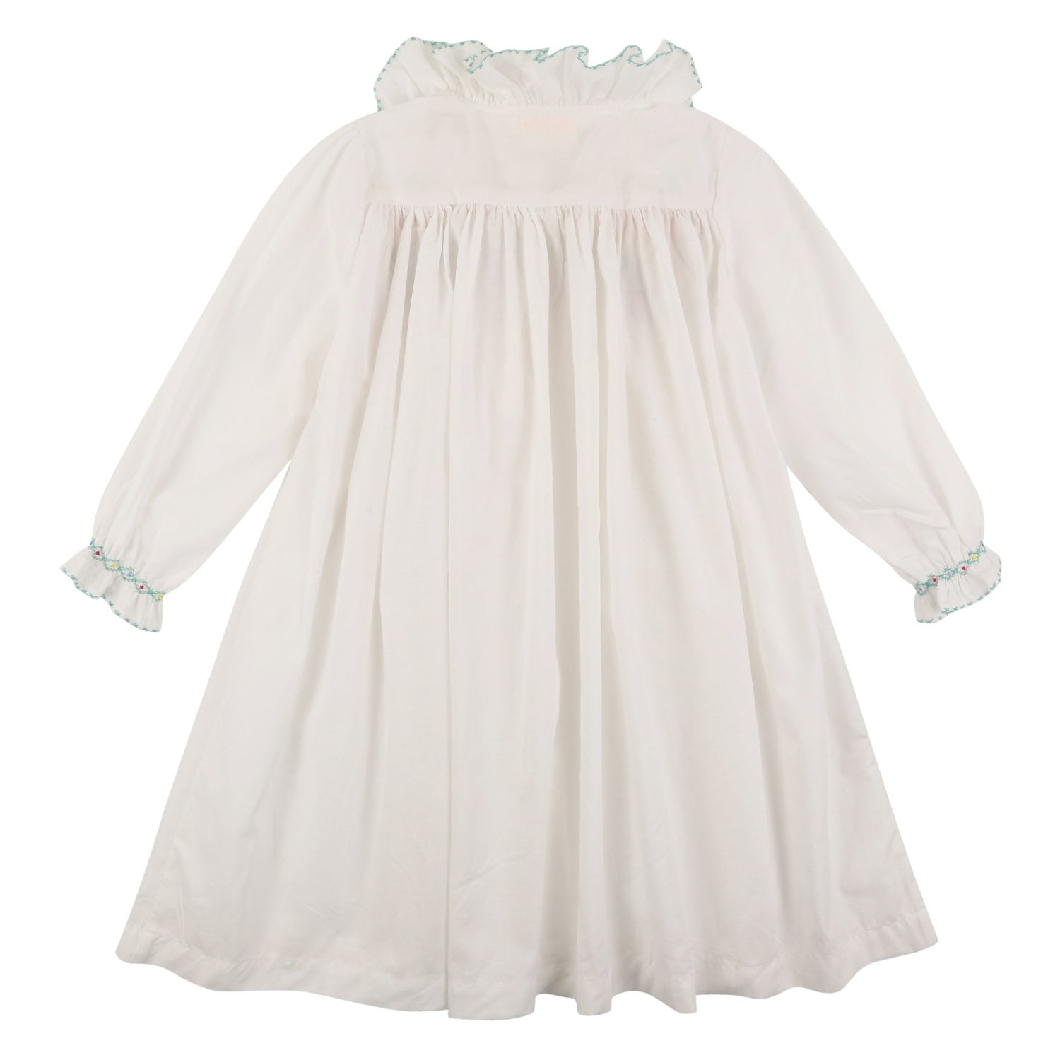 Nightingale Girl's Dress Moonstone Cotton with Rainbow Hand Smocking
