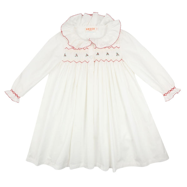 Nightingale Dress Moonstone with Holly Hand Smocking