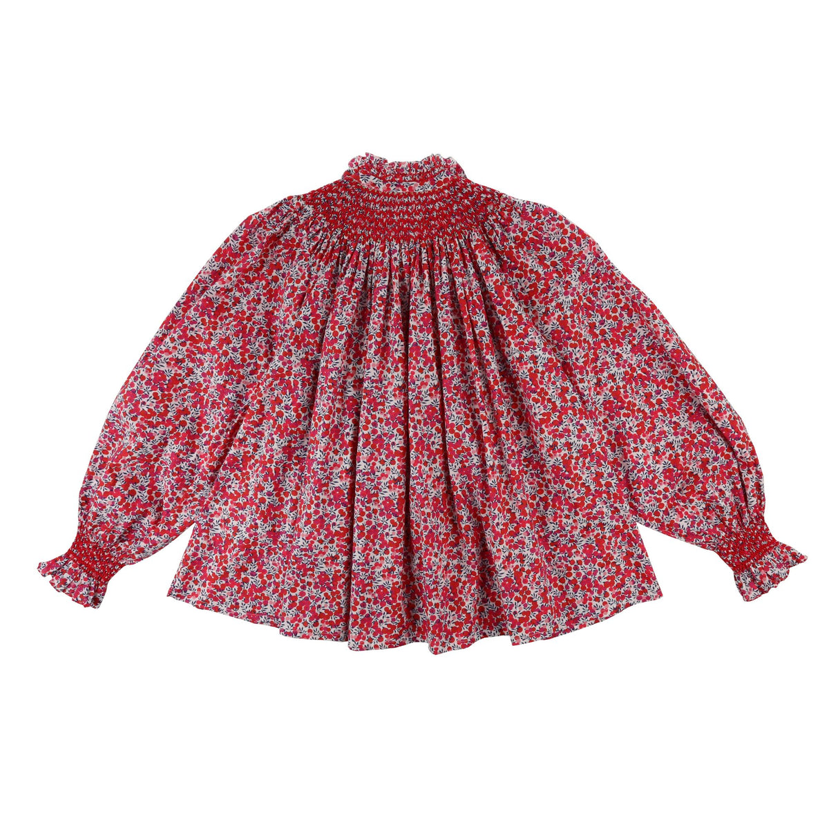 Small Scholl Women's Blouse with Santa Hand Smocking made with Liberty Wiltshire Fabric Edition 5