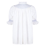 Scholl Women's Summer Blouse White with Forget Me Not Hand Smocking Edition 8