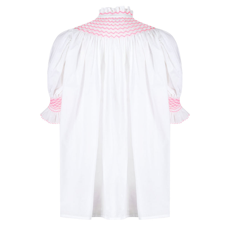 Scholl Women's Summer Blouse White with Girl About Town Hand Smocking Edition 10