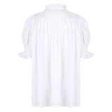 Scholl Women's Summer Blouse White with Ivory Hand Smocking Edition 9